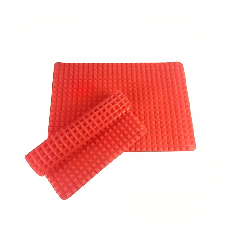 حصيرة شواء سيليكون غير لاصقة للفرن، قطعتين، 40x30 سم - أحمر